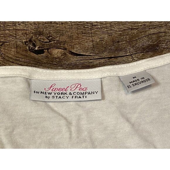 Sweet Pea Stacy Frati NY & Company Cream Floral Sleeveless Relaxed Blouse Size M - Picture 2 of 6